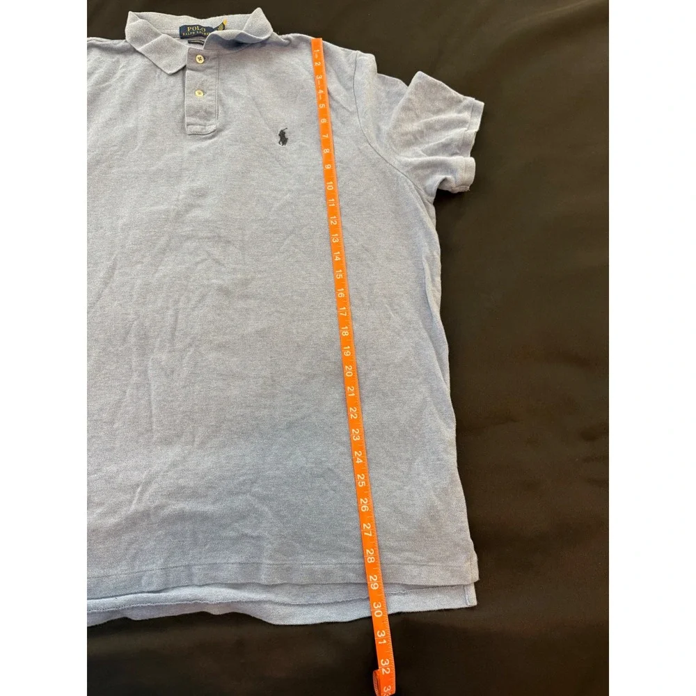 Polo Ralph Lauren Mens XXL Classic Fit Short Sleeve Pique Polo Shirt Light Blue